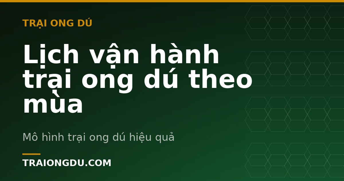 Lịch vận hành trại ong dú theo mùa