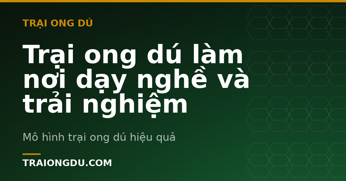 Trại ong dú làm nơi dạy nghề và trải nghiệm