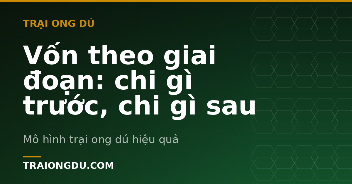 Vốn theo giai đoạn: chi gì trước, chi gì sau